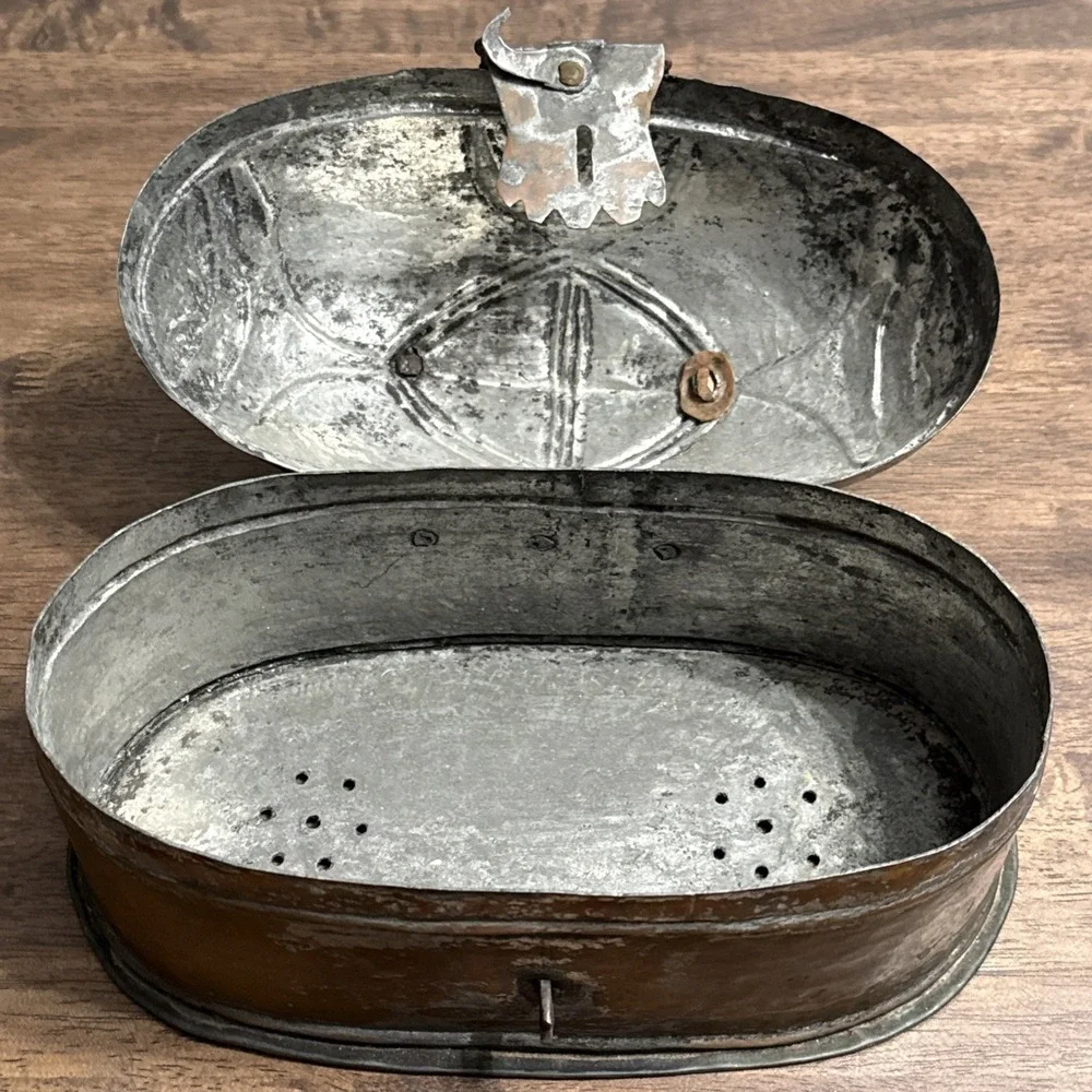 Vintage Copper Turkish Hammam Tinned Bath/Spa Soap Box‎